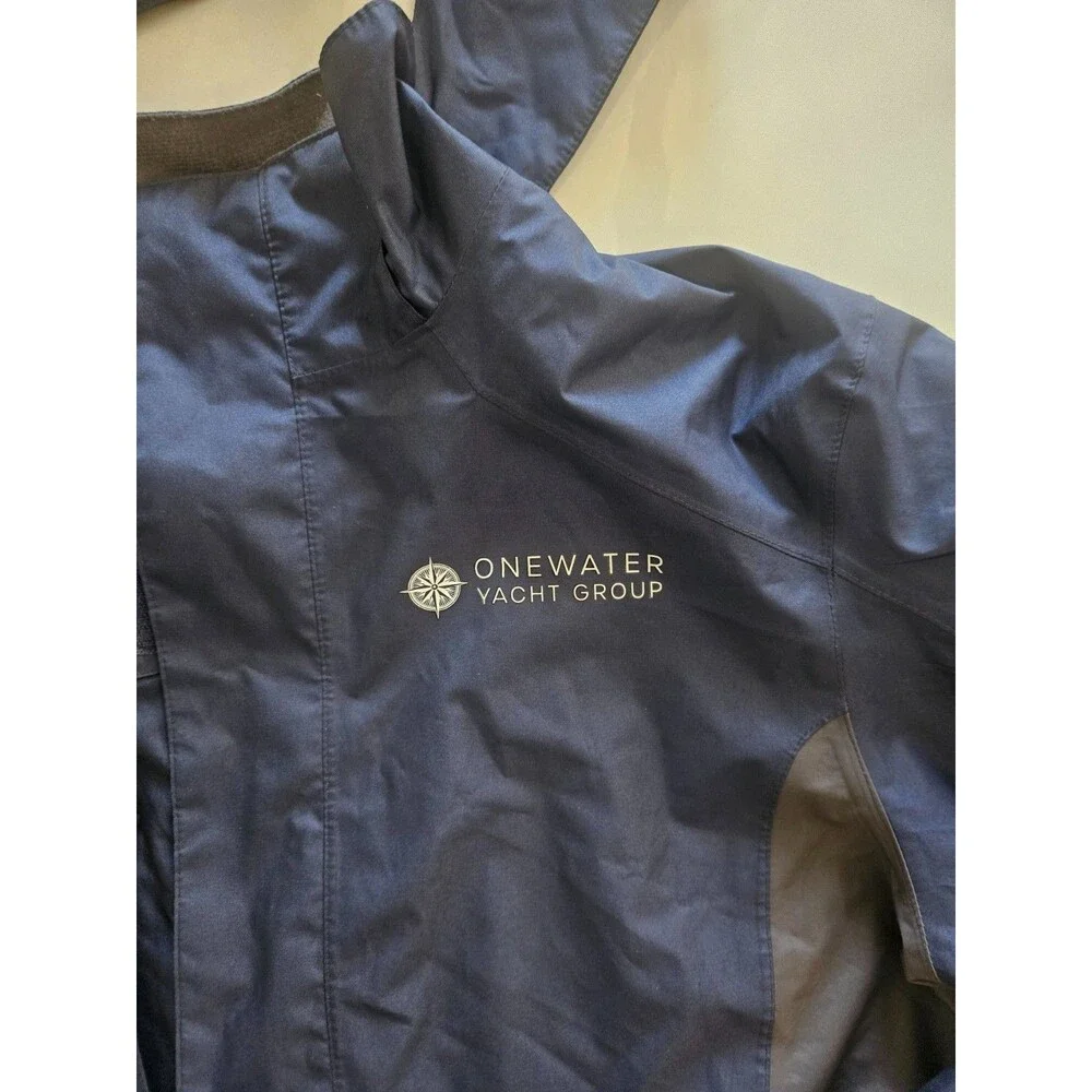 ​Eddie Bauer EB550 OneWater Yacht Group Men's Rain Jacket Hooded Blue Large
